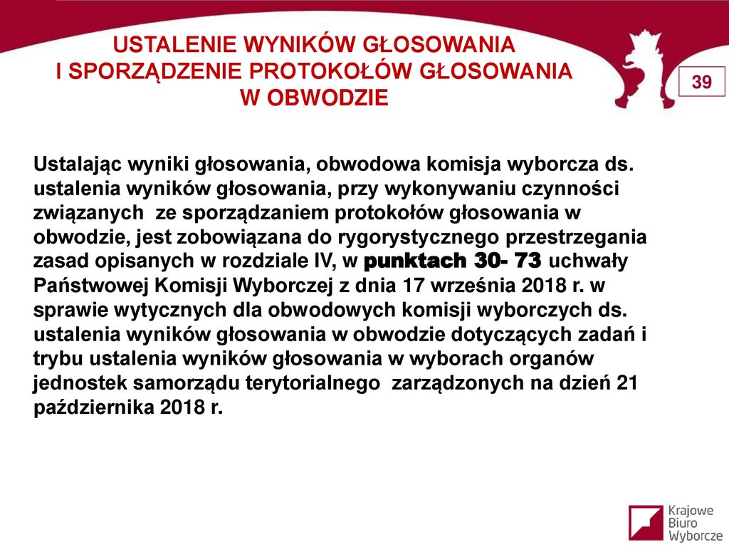 Szkolenie członków obwodowych komisji wyborczych ds ppt pobierz